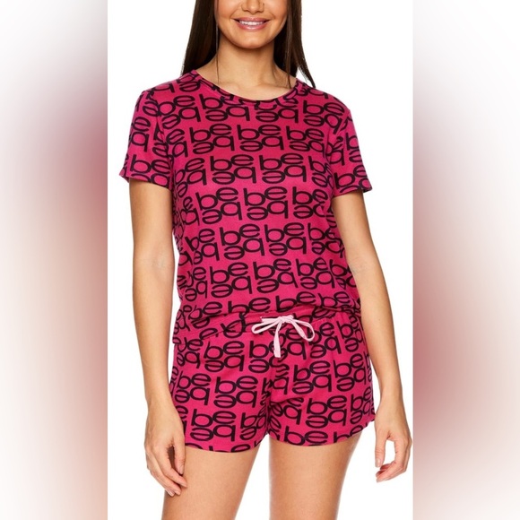 NWT - bebe Women’s 2 piece Short Sleeve Pajama Set - Size M - Picture 3 of 6